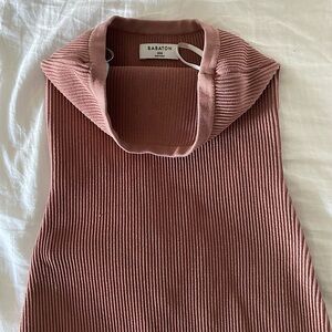 Aritzia Babaton Ribbed Knit Dress in Dusty Rose